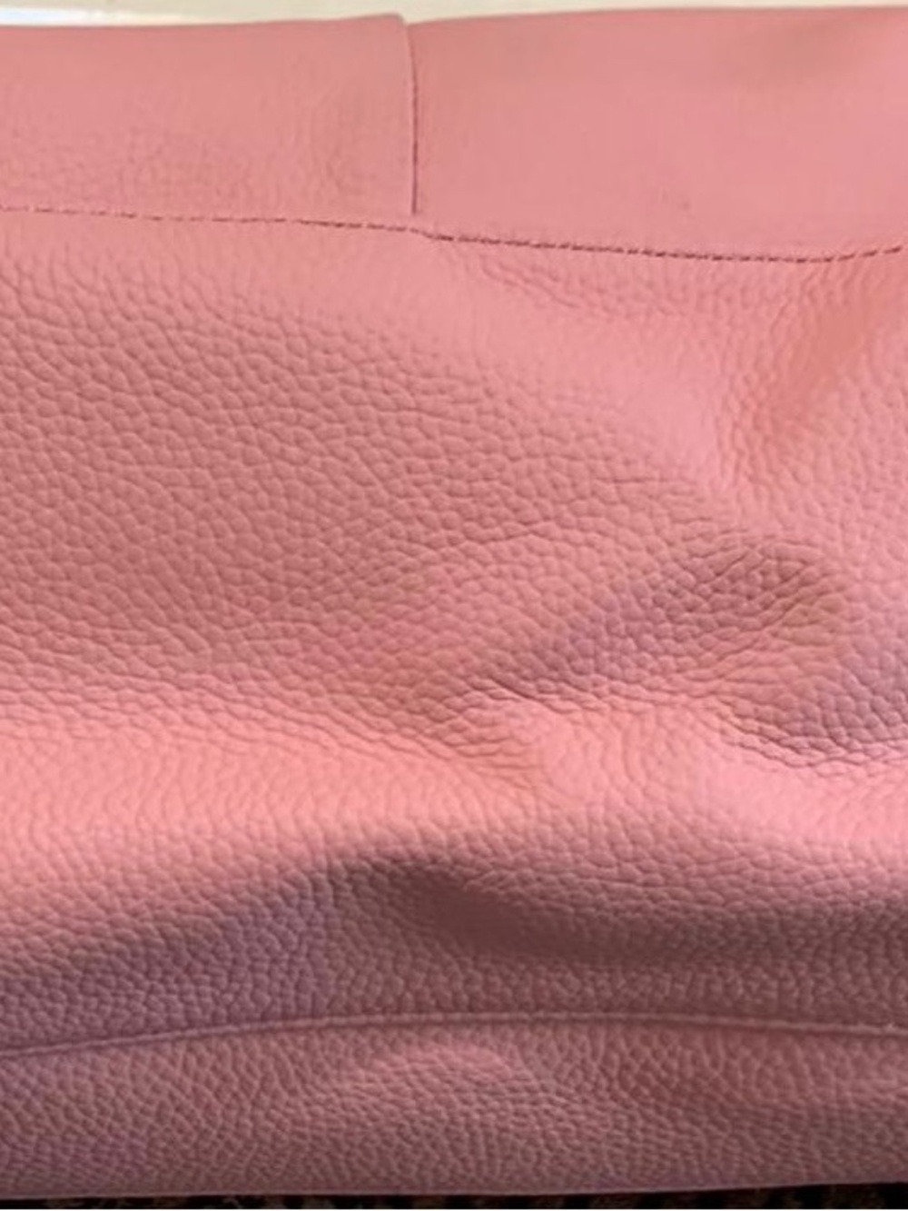 Ora Delphine Salmon Pink Pebble Leather Satchel Handbag with Gold Accents - Picture 9 of 9